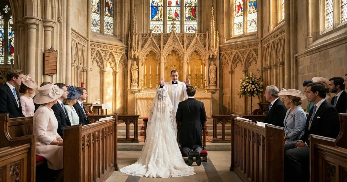 Ceremonia de boda católica en una iglesia