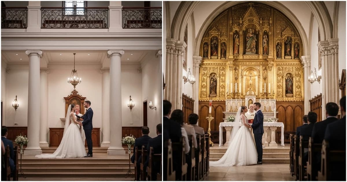 Comparación entre boda civil y religiosa en España