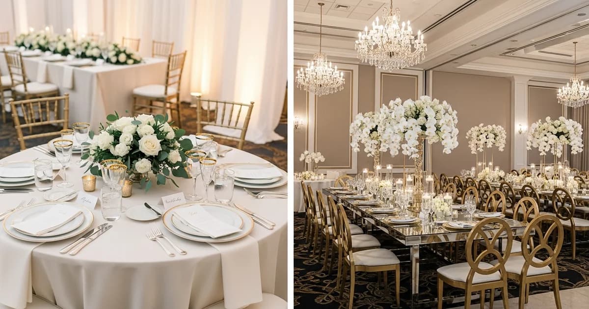 Comparación visual entre boda íntima y boda grande