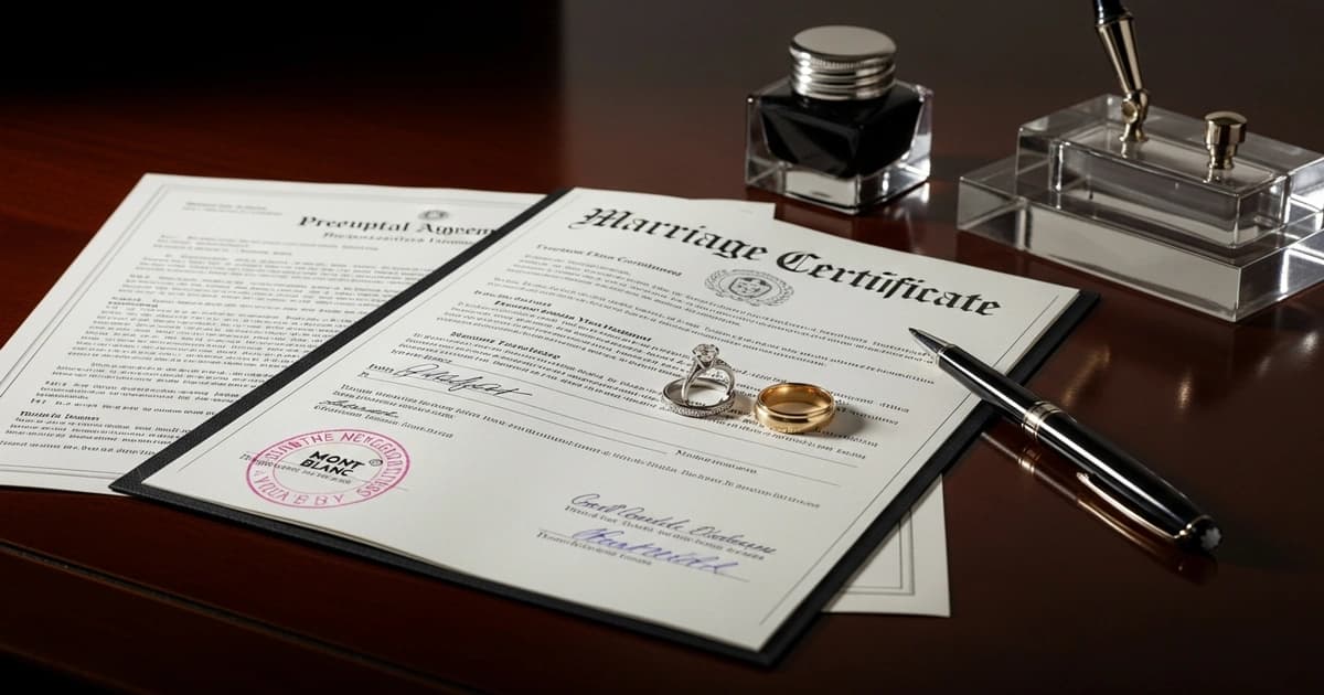 Pareja planificando el régimen económico matrimonial