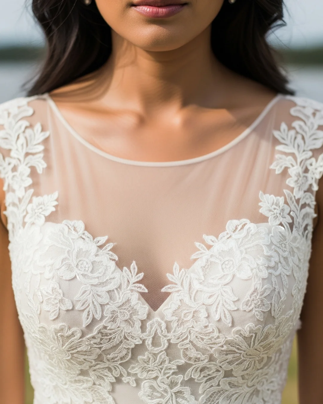 Espalda de un vestido de novia con corsé interior y cierre de botones forrados